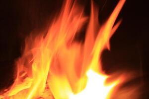 Fire Flames With A Black Background. photo