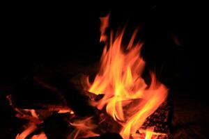 Fire Flames With A Black Background. photo