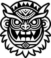 Polynesian guardian icon in glyph style vector
