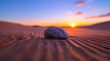 stunning desert landscape featuring rock at sunset, showcasing vibrant colors and textures photo