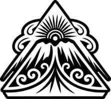 Volcano icon in solid style vector