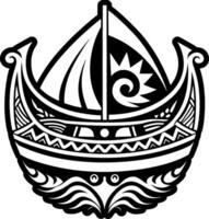 Polynesian canoe icon in filled style vector