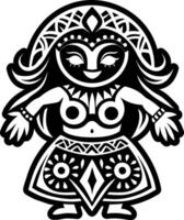 Hula dancer icon in solid style vector