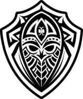 Protection shield icon in solid style vector