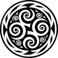 A solid style icon of koru swirl symbol vector