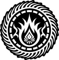 A solid style icon of fire symbol vector