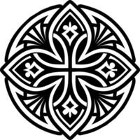 Cross symbol icon in solid style vector