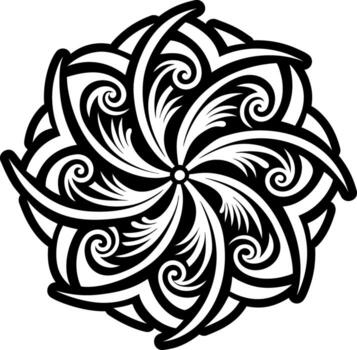 Swirl flower icon in glyph style vector