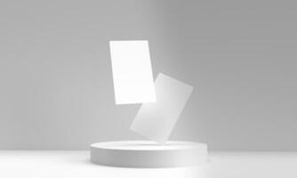 namecard company oraganization white color isolated podium stage contact paper identity empty blank mock up branding display label idea display cardboard namecard id layout office stationery namecard photo