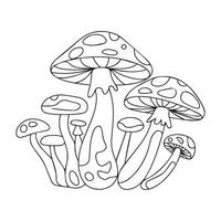 Simple educational game for kids. illustration of the fairytale mushroom house for coloring book vector