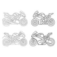 Lets color it. Coloring page with motorcycle cartoon. Educational game for children. fun activities for kids to play and learn. vector
