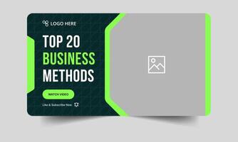 Business methods tips and tricks cover banner design, daily business techniques thumbnail banner design, fully customizable eps 10 file format vector