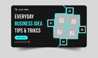 Trendy digital agency business idea thumbnail banner design, startup business idea techniques cover banner design, fully customizable eps 10 file format vector