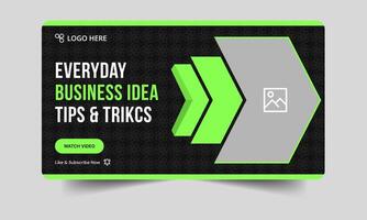 Trendy business idea tips and tricks cover banner design, business strategy concept thumbnail banner design, illustration eps 10 file format vector