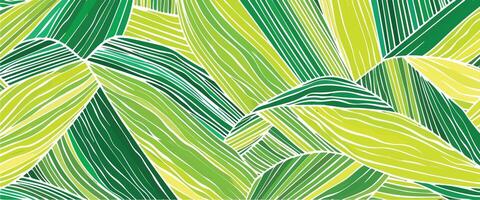 A green and yellow leaf pattern vector