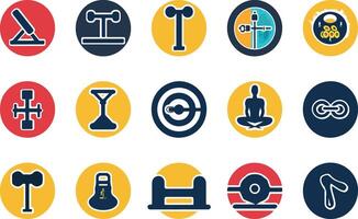 A set of different icons for different types of equipment vector