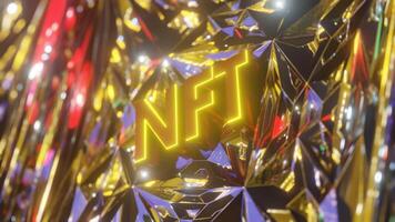 NFT non fungible token concept. Seamless loop. 3d render video