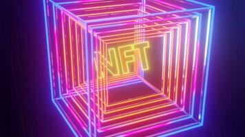 NFT non fungible token concept. Seamless loop. 3d render video