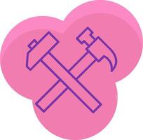 Crossed Hammers Icon Design Symbol vector