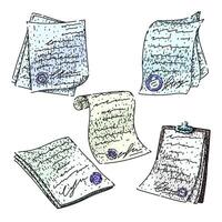 contract set sketch hand drawn vector