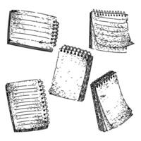 notepad set sketch hand drawn vector