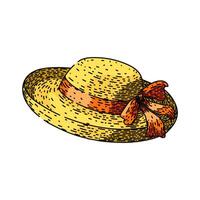 protection sunhat sketch hand drawn vector