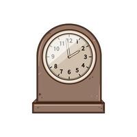 analog travel alarm clock cartoon illustration vector