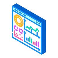 visualization dashboard isometric icon illustration vector