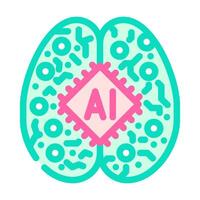 machine learning symbol color icon illustration vector