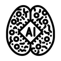 machine learning symbol line icon illustration vector