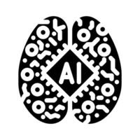 machine learning symbol glyph icon illustration vector