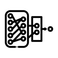 network nodes big data line icon illustration vector