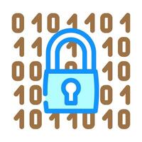 encryption lock color icon illustration vector