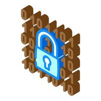 encryption lock isometric icon illustration vector