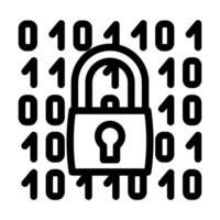 encryption lock line icon illustration vector