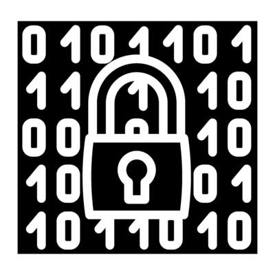 encryption lock glyph icon illustration