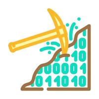 mining big data color icon illustration vector