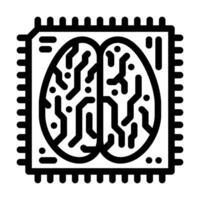 ai brain big data line icon illustration vector