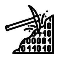 mining big data line icon illustration vector