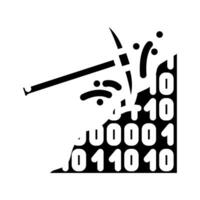 mining big data glyph icon illustration vector