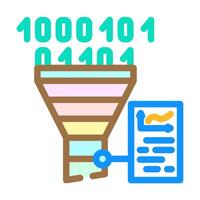 funnel diagram big data color icon illustration vector