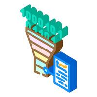 funnel diagram big data isometric icon illustration vector