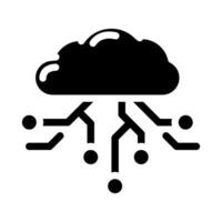cloud computing glyph icon illustration vector