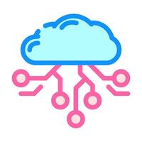 cloud computing color icon illustration vector