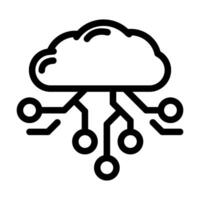cloud computing line icon illustration vector