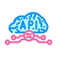 api connection cloud computing color icon illustration vector