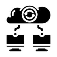 data synchronization cloud computing glyph icon illustration vector
