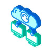 data synchronization cloud computing isometric icon illustration vector