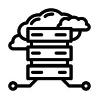 database cloud computing line icon illustration vector