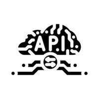 api connection cloud computing glyph icon illustration vector